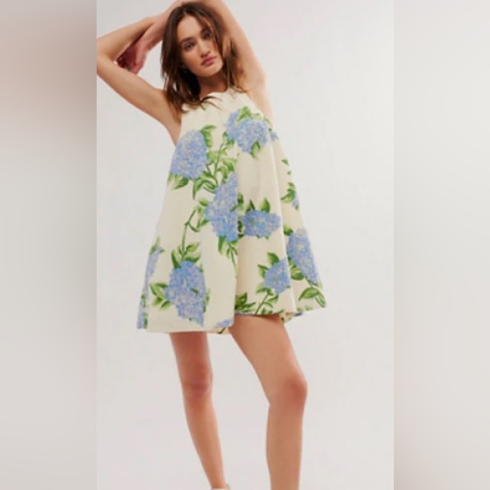 Free People Susie Hydrangea Mini Dress - LARGE